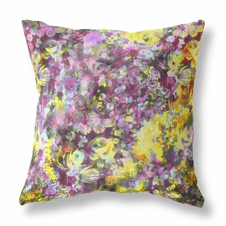 HOMEROOTS 16 in. Springtime Indoor & Outdoor Throw Pillow Hot Pink & Yellow 414546